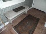bench rug in entry