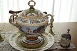 METTLACH TUREEN AND PLATER