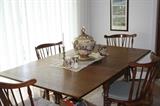 Vintage walnut DINING TABLE AND 4 CHAIRS