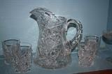 VINTAGE CUT LEADED CRYSTAL LEMONADE SET