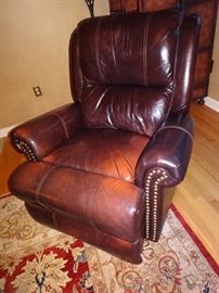 Century Leather Nail Head Recliner