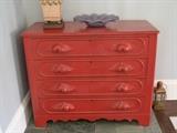Painted Victorian chest of drawers with fruit pulls