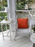 White wicker chair