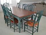 Nichols & Stone dining table with 8 chairs