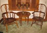Stickley chairs and student lamp