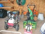 JD snow thrower,  power washer, Stihl chain saw