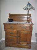 Victorian wash stand with lamp
