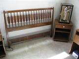 danish modern headboard and night stand