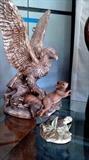Gorgeous large Eagle and porcelain squirrel  figurine