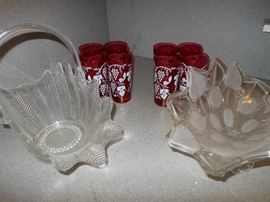 Vintage ruby red & crystal