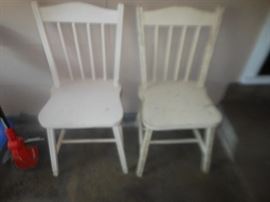 2 wooden chairs