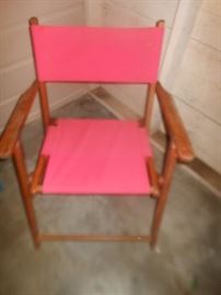 One of 3 vintage folding chairs