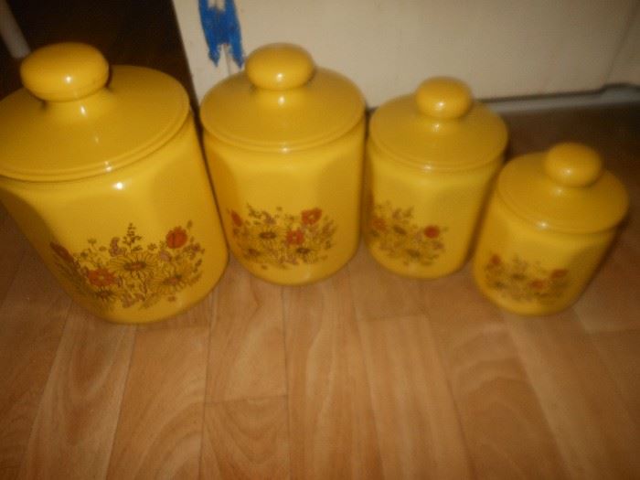 Vintage tin canister set