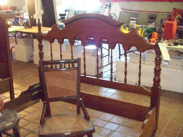Bed frame and chair