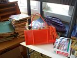 Orange purse and gloves
