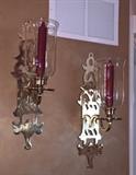 Brass Oriental design wall sconces
