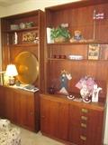 Teak cabinets, teak bookshelves