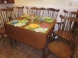 Drop leaf table,  6 Chairs,
