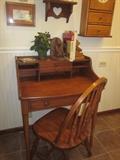 Desk, antique desk and chair