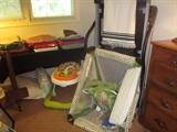 Space saver treadmill, folding playpen, walker