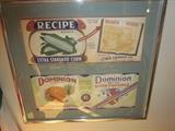 food labels ,  vintage framed food labels