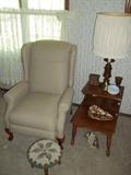 Wing Back Chair & End Tables