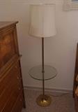 Brass Floor Lamp with Table