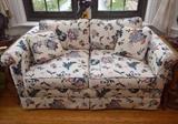 Walter Smithe “Smithecraft” Loveseat with Floral Upholstery (Like New),  5 ft. W x 33-1/2" D