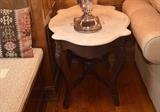 Antique Victorian Marble Top Table with Carved Details