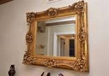 Ornate High Relief Gilt Framed Wall Mirror