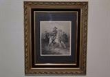 Framed Etching of George Washington