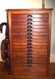 Antique Wooden Flat File Cabinet (Printer/Architect Chest of Drawers)