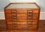 Antique Oak Flat File Cabinet (Printer/Architect Chest of Drawers)