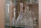 Etched Glassware - Wine Glasses & Carafe