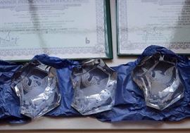 Multiple Crystal Eagle Paperweights (Numbered with Certificates)