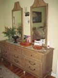 PECAN WOOD DOUBLE DRESSER