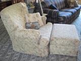 VERY NICE BIG CHAIR WITH OTTOMAN