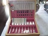 SET OF ROGERS SILVERPLATE FROM 1954 MOUNTAIN ROSE. 50 PC. SET 