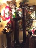 Four carved wood Corinthian Columns.  
