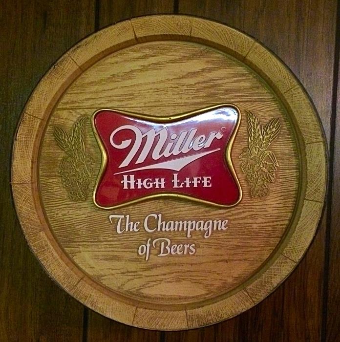 Vintage Miller Barrel Top Bar Sign (Two)
