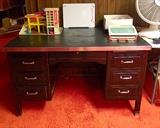 Vintage Wood & Metal Desk