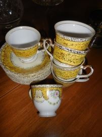 Demitasse Cups/Saucers. Bold China. Made in Occupied Japan,Hand Painted