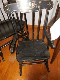 1962  Hand Painted Childs Rocking Chair