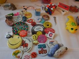 FUN BUTTONS from the 70's. Rabbits foot..