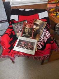 Bulls Michael Jordan..Books.Throw (2nd Mid Century chair..under blanket) !