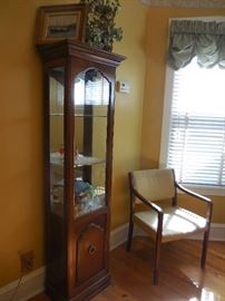 3 Tier Lighted Curio Slim Cabinet. Storage