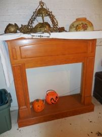 Oak Faux Fireplace Mantel