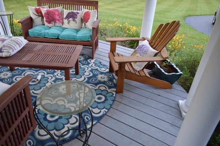 Outdoor Rug, Adirondack Chair, Outdoor Furniture / Patio Furniture, Coffee Table, etc