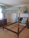 Canopy bed - full size with matching dresser/mirror/chest of drawers/nightstand/comforter set/draperies