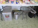 Vintage ice chest and picnic cooler